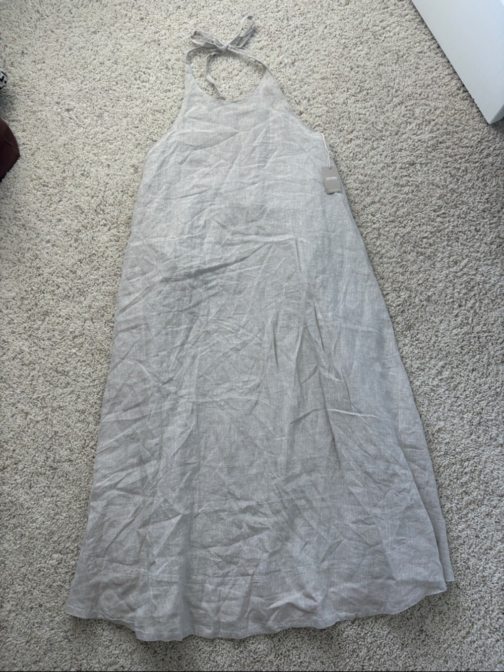 NWT Haven Well Within 100% Linen Halter Midi Dress Medium Tan - Picture 6 of 11